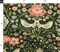 Dark Bohemian Green Pink Flowers Traditional Arts And Crafts Bird Cottagecore Custom Printed Fabric by Spoonflower Various Fabrics by the Yard or Fat Quarter